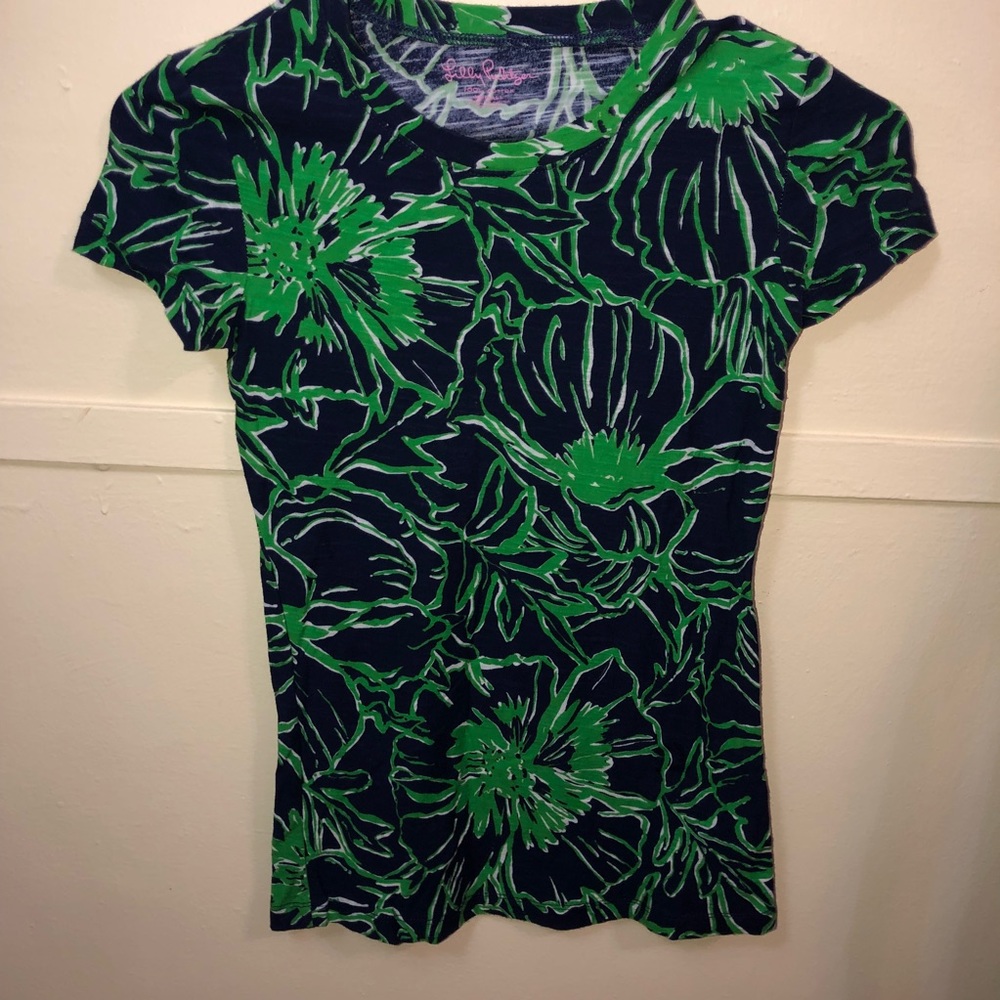 Lilly puliTzer green blue xxs blouse cotton